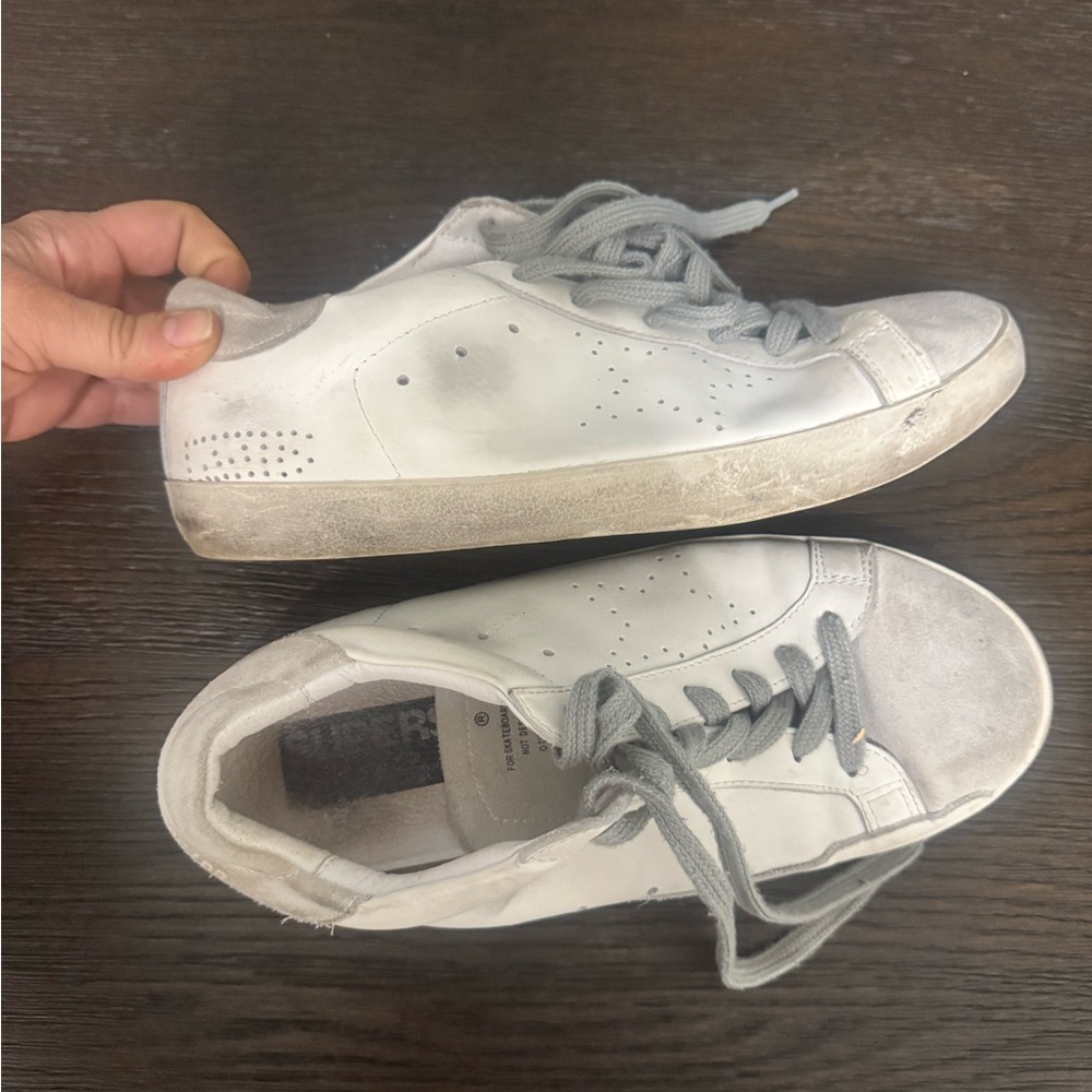 Golden Goose White and Gray Sneakers - Picture 5 of 10